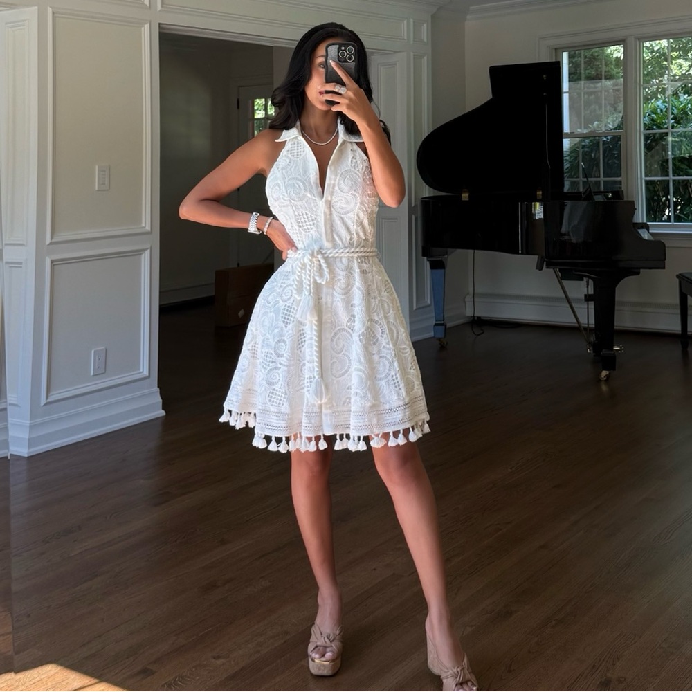 Alice + Olivia Cream/white LUCY MINI SHIRT DRESS😍 - Picture 3 of 14